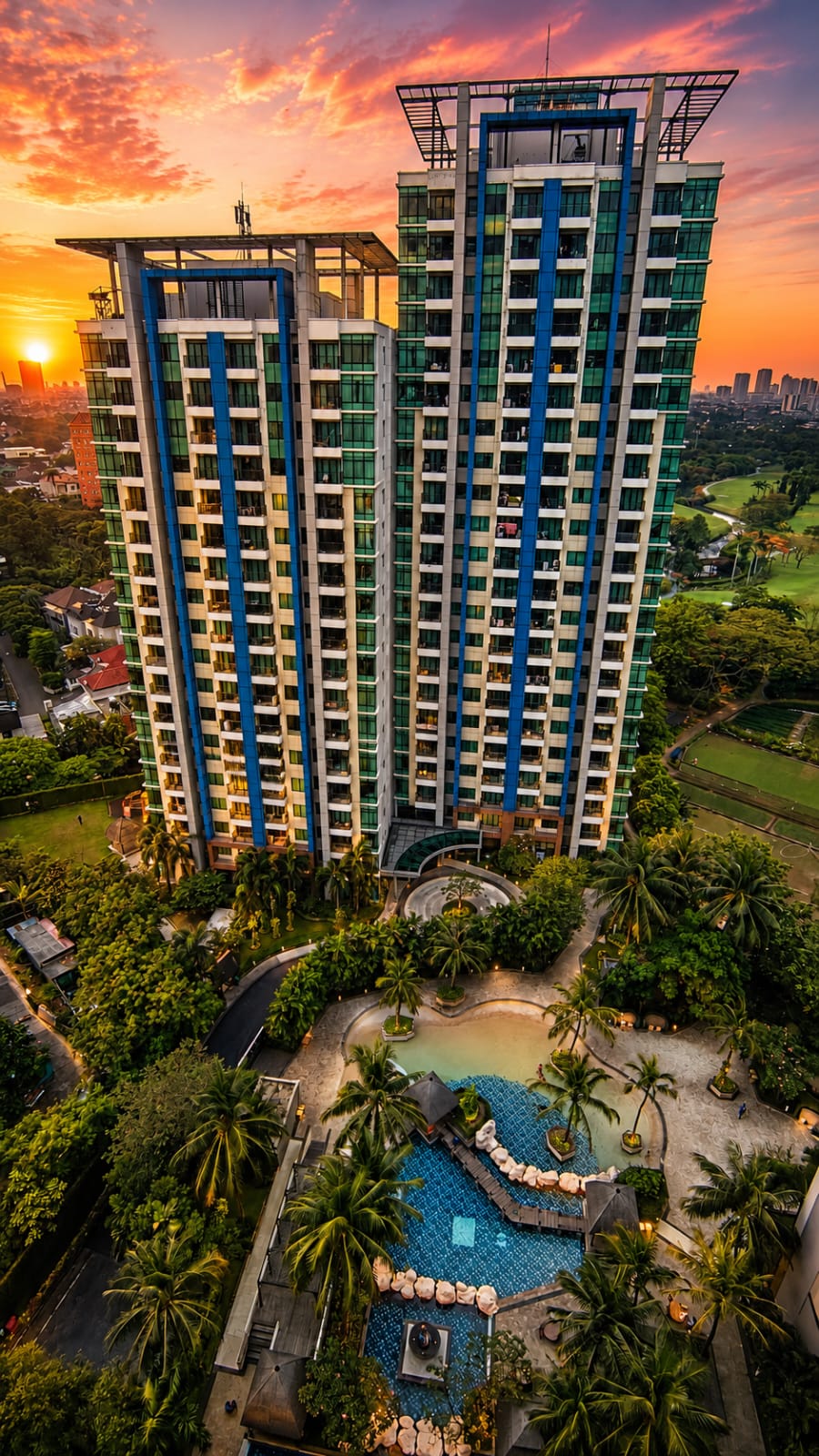 Pemandangan Kota dari Apartemen Hamptons Park